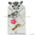 Longa vida útil bebê rato branco com capuz toalhas retângulo toalha de fibra de bambu orgânico plain tingido e washcloth set